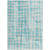 3' X 5' Teal Blue And Ivory Abstract Washable Indoor Outdoor Area Rug