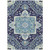 5' X 8' Navy Blue Ivory And Black Oriental Washable Indoor Outdoor Area Rug
