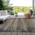 3' X 5' Taupe Gray And Ivory Striped Washable Indoor Outdoor Area Rug