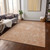 3' X 5' Salmon And Terra Cotta Damask Washable Indoor Outdoor Area Rug