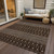3' X 5' Chocolate Taupe And Copper Tribal Washable Indoor Outdoor Area Rug