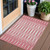 3' X 5' Blush And Ivory Geometric Washable Indoor Outdoor Area Rug