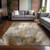 5' X 8' Brown Abstract Washable Non Skid Indoor Outdoor Area Rug