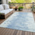 5' X 8' Sky Blue And Denim Blue Abstract Washable Indoor Outdoor Area Rug