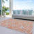 5' X 8' Salmon And Ivory Geometric Washable Indoor Outdoor Area Rug