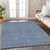 5' X 8' Blue And Ivory Chevron Washable Indoor Outdoor Area Rug