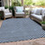 5' X 8' Blue And Ivory Chevron Washable Indoor Outdoor Area Rug