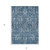 3' X 5' Blue And Ivory Floral Washable Indoor Outdoor Area Rug
