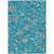 5' X 8' Teal Blue Ivory And Pink Floral Washable Indoor Outdoor Area Rug