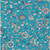 5' X 8' Teal Blue Ivory And Pink Floral Washable Indoor Outdoor Area Rug