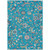 5' X 8' Teal Blue Ivory And Pink Floral Washable Indoor Outdoor Area Rug