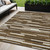 5' X 8' Brown And Ivory Striped Washable Indoor Outdoor Area Rug