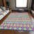 3' X 5' Blush Blue And Lime Green Quatrefoil Washable Indoor Outdoor Area Rug