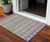 3' X 5' Blush Blue And Lime Green Quatrefoil Washable Indoor Outdoor Area Rug