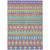 3' X 5' Blush Blue And Lime Green Quatrefoil Washable Indoor Outdoor Area Rug