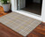 3' X 5' Brown And Beige Plaid Washable Indoor Outdoor Area Rug