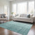 3' X 5' Teal Blue And Aqua Abstract Washable Indoor Outdoor Area Rug