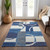 3' X 5' Blue And Ivory Geometric Washable Indoor Outdoor Area Rug