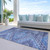 3' X 5' Navy Blue Charcoal And Gray Southwestern Washable Indoor Outdoor Area Rug