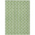 3' X 5' Green And Ivory Ogee Washable Indoor Outdoor Area Rug