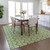 3' X 5' Green And Ivory Ogee Washable Indoor Outdoor Area Rug