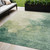 5' X 8' Green And Ivory Abstract Washable Indoor Outdoor Area Rug