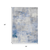 3' X 5' Denim Blue Gray And Ivory Abstract Washable Indoor Outdoor Area Rug