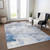 3' X 5' Denim Blue Gray And Ivory Abstract Washable Indoor Outdoor Area Rug