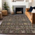 3' X 5' Chocolate Red And Gold Floral Washable Indoor Outdoor Area Rug