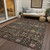 3' X 5' Chocolate Red And Gold Floral Washable Indoor Outdoor Area Rug