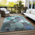 5' X 8' Gray Blue and Purple Abstract Washable Non Skid Indoor Outdoor Area Rug
