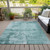 3' X 5' Teal Blue And Ivory Abstract Washable Indoor Outdoor Area Rug
