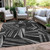 3' X 5' Black And Gray Geometric Washable Indoor Outdoor Area Rug