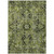 5' X 8' Olive Green and Dark Green Oriental Washable Non Skid Indoor Outdoor Area Rug