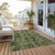5' X 8' Olive Green and Dark Green Oriental Washable Non Skid Indoor Outdoor Area Rug