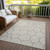 5' X 8' Beige And Brown Abstract Washable Indoor Outdoor Area Rug