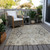 3' X 5' Linen Black And Brown Floral Washable Indoor Outdoor Area Rug