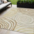 5' X 8' Gold Ivory And Beige Abstract Washable Indoor Outdoor Area Rug