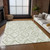 5' X 8' Artichoke Green And Ivory Geometric Washable Indoor Outdoor Area Rug