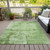 3' X 5' Green And Ivory Abstract Washable Indoor Outdoor Area Rug