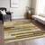 3' X 5' Khaki Taupe And Gold Striped Washable Indoor Outdoor Area Rug