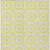 3' X 5' Yellow Ivory And Gray Floral Medallion Washable Indoor Outdoor Area Rug
