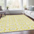 3' X 5' Yellow Ivory And Gray Floral Medallion Washable Indoor Outdoor Area Rug