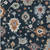 5' X 8' Black Blue And Ivory Floral Washable Indoor Outdoor Area Rug