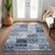 5' X 8' Denim Blue Patchwork Washable Non Skid Indoor Outdoor Area Rug