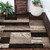 5' Square Chocolate Square Patchwork Power Loom Stain Resistant Area Rug