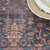 5' X 7' Blue and Red Oriental Power Loom Distressed Washable Non Skid Area Rug