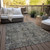 5' X 8' Taupe and Dark Taupe Oriental Washable Non Skid Indoor Outdoor Area Rug