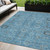 5' X 8' Sky Blue And Gray Oriental Washable Indoor Outdoor Area Rug