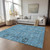 5' X 8' Sky Blue And Gray Oriental Washable Indoor Outdoor Area Rug